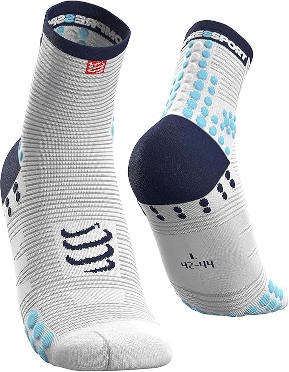 Compressport Running Socks - Pro Racing Socks V3 Run High - Prevención de ampollas - Amortiguación y transpirabilidad - Correr y triatlón - Para entrenamiento y competición - Ligeros