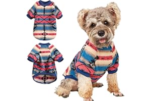 Yoolhamy Pull en polaire pour chien de petite taille - Vêtement d'hiver ethnique bohème - Doux et chaud - Pull thermique pour chien - Rose - Taille S