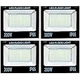 Gesto 200W LED Flood Light - IP66 Waterproof Led Lights with 120° Wide Beam-LED Lamp Lights for Yard, Factory,Garden, Playground,Parking Lot,Shop,Farm House-(Cool White,Pack of 4)