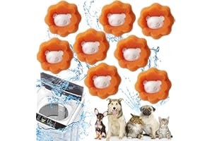 HONEXCESNG Acchiappa Peli per Lavatrice, 8 Pezzi Cattura Peli Lavatrice, Riutilizzabili Raccogli Capelli Lavatrice, Raccogli Peli Animali Lavatrice per Vestiti e Biancheria da Letto (Arancia)