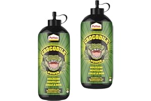 Pattex Crocodile Power, 2X 225 g di Potente Legno per Interni ed Esterni, Colla Impermeabile e ad Asciugatura Trasparente, 9H PCHL4X ST