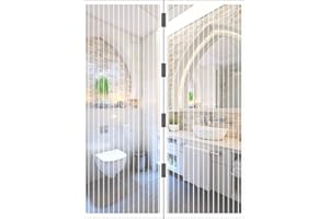 JustGo Zanzariera Magnetica Finestra Adattabile e Regolabile, Chiusura Automatica a Calamite, Istruzioni di Montaggio Chiare, Calamite Potenti, Bianco, 120 x 160 cm