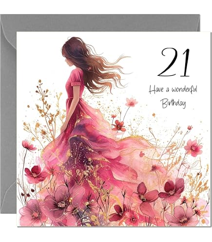 Jonny Javelin Geburtstagskarte Zum 21. – Mit Champagner, Schuhen Und Taschen, Glitzerndes Design