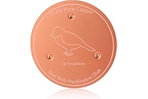 Lyreh Disque en Cuivre Bain d'oiseaux, 10cm Support Triple Point Disque de Purification pour Bain d'oiseaux Toutes Saisons Nettoyant pour Abreuvoirs et Bols d'Extérieur