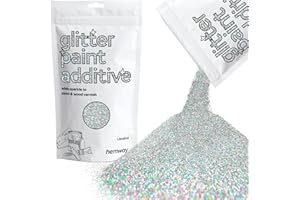Silver Holographic Glitter Paint Additive 100g for Adding Sparkle to Paints & Varnish | Paint Walls Sparkly Add to Emulsion, Acrylic or Lacquer Indoor | Hemway