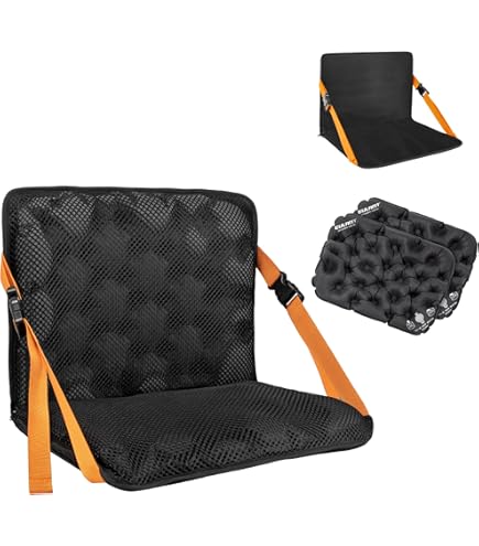 EULANT Opblaasbaar stadionkussen met rugleuning, waterdicht, vloerstoelen met rugleuning, strandstoel voor kamperen, kajakken, wandelen, sportevenementen, concerten