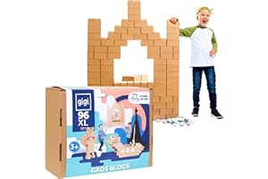 GIGI BLOKS Taille XL 96 Briques Geantes en Carton Empilables & Emboîtables | Gros Bloc de Construction Enfant Robustes, Faciles à Assembler | Jeux de Construction Enfant Créatifs & Éducatifs