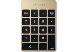 Satechi Slim Aluminum Bluetooth Wireless 18-Key Keypad Keyboard Extension - Compatible with MacBook Pro, MacBook Air, Mac Mini, iMac, iMac Pro, iPad, iPhone and more (Gold) - US English