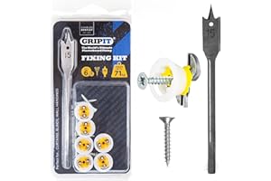 Gripit Yellow Heavy-Duty Plasterboard Fixings – Curtain & Blind Hanging Kit – Pack of 6 – Holds Up to 71kg - Ideal for Drywall, Stud Walls, Mirrors, Frames – Reusable & Easy to Install – UK Design