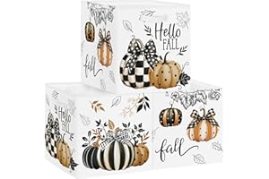 Clastyle Zestaw 3 pudełek do przechowywania jesień Święto Dziękczynienia Kostka do przechowywania ubrań kosz na ubrania koszyk dla dzieci zabawki i książki do przedszkola, czarne złoto, 30 x 30 x 30