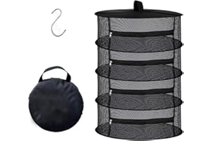 Desy & Feeci Tockennetz Kräuter 4-lagiger Hängendes Kräuter Trockengestell Trockennetz mit Reißverschlüssen, Schwarz, 60x80cm