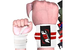 AQF Muñequeras Gym Hombre y Mujer (Par)- IPL USPA Aprobado Levantamiento de Pesas Wrist Wraps - Muñequeras Deportivas para Gimnasio & Musculación - Accesorios para Gimnasio Fitness
