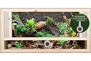REPITERRA Terrarium Reptiles & Batraciens En Bois OSB, Facile à Monter avec Aération sur la Face Avant - 80x40x40cm