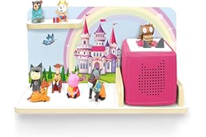 ‎STADTECKEN stadtecken® Kinder Regal für Musikbox I Motiv Pony Cool, klein I Geeignet für die Toniebox und ca. 25 Tonies I Geschenkidee I Hörspiel I zum Aufhängen oder Aufstellen (Feenschloss, klein)