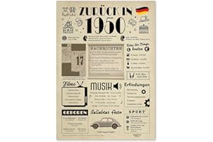 ‎FESTYSPARK FestySpark Geschenke zum 75. Geburtstag Frau - Geburtstagsgeschenk für Männer 75 - Schöne Geburtstagskarte 75 Frau und Mann - Geburtstagsdekoration 75. Geburtstag Männer und Frauen - Karte 1950