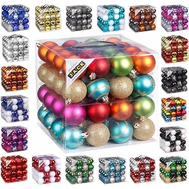 Outus Weihnachtsbaumkugeln-Set – 61-teilig, Bruchsicher, Glitzernd In Weiß, Mit Sternspitze