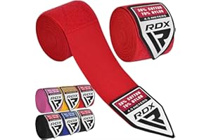 RDX Fasce Boxe Guanti Interni, 4,5 Metri 180 Pollici Elastiche Bendaggi, Polso Mani Protezione Sottoguanti, Pugilato Bende per Arti Marziali Muay Thai MMA Kickboxing Punzonatura Allenamento Hand Wraps