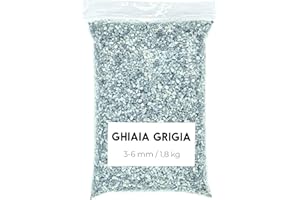 Landare Ghiaia Grigio 1,8 kg - Ghiaia per Acquario - Sassolini Decorativi per Vasi - Sassi Decorativi per Vasi - Ghiaia per Vasi - Sassolini per Acquario - Ciottoli Decorativi (3-6 mm) (Grigio)