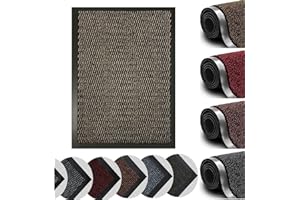 MONAL Dirt Trapper Door Mat for Indoor&outdoor, 100x170 Cm, Brown, Washable Barrier Door Mat, Heavy Duty Non-Slip Entrance Rug Shoes Scraper, Super Absorbent Front Door Mat Carpet