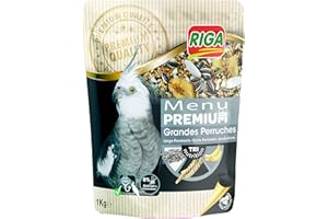 Riga - Menú Premium para Cotorras - Mezcla de Semillas, Cereales y Proteínas Vegetales - Concepto Tri-Nutricional - Ayuda al Funcionamiento Intestinal Óptimo - 1 kg