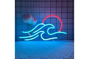 Wave Neon Signs for Wall Decor, Anywin Dimmable Neon Sign Sunrise Sunset Led Signs Wave Art Neon Lights For Living Room, Bedroom Gaming Room, Hotel Decor, Cool Birthday Gifts for Friends, Partner