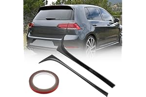 GEARCELL 2Pcs Rear Spoiler Side Wing Compatible for VW Golf 7 MK7 2014-2018, Car Rear Window Spoiler Lip Tail Wing Bright Black with Adhesive Tape