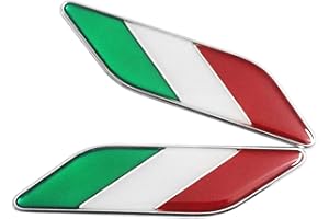 PTDecals 2 pz alluminio bandiera italiana emblema adesivo decalcomanie grafiche per auto a motore auto parafanghi laterali gonne tronco baule portellone paraurti porta di protezione finestre