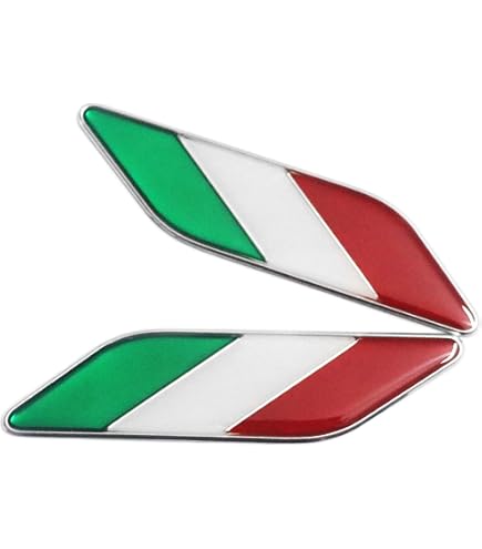 2Pcs 3D Metal ITALY Italian Flag Car Sticker Emblem Badge...