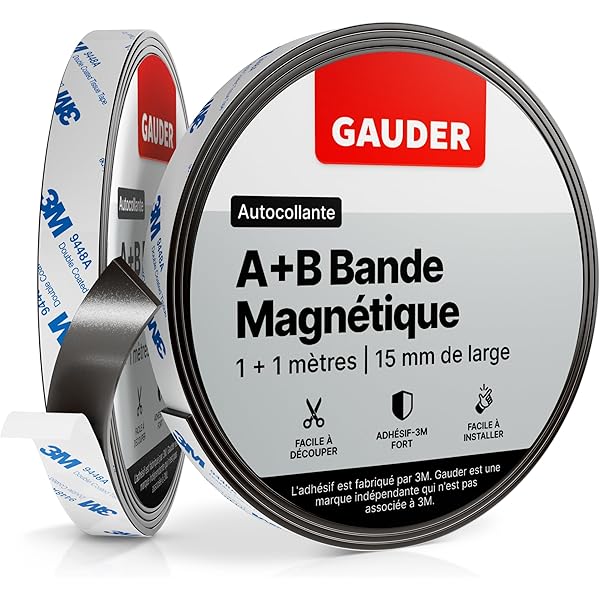 REORDA® Bande Magnétique Puissante - Aimant Autocollant Avec Adhésif 3M