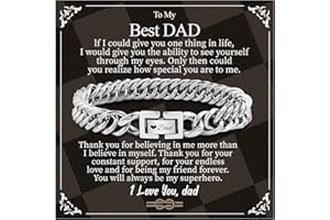 LAXPICOL Dad Son Bracelet,Dad Son Gifts,Cuban Chain Bracelet Gifts For Dad Son,Stainless Steel Bracelet Mens Chain Bracelets Gifts For Chrismas Birthday