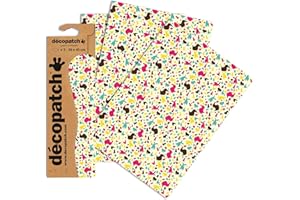 Decopatch C682O - Packung mit 3 gleichen Bögen, Papier No. 682, 30x40 cm, ideal zu Ostern, Vögel mit gelbem Hintergrund, 1 Pack