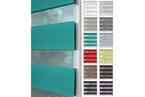 ‎HOME-VISION Home-Vision® DuoRollo Klemmfix, Doppelrollo ohne Bohren mit Klämmträgern, Rollos für Fenster und Türen (Türkis, B100cm x H150cm)