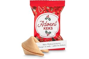 ‎SCHÖNE GÜTER Glückskekse Weihnachten mit besinnlichen Sprüchen 15 Glückskekse in der Tüte mit Lebkuchengeschmack im Advent und als Füllung für den Adventskalender, Nikolaus Geschenk, Wichtelgeschenk