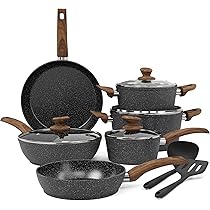Pince En Bois Cuisine Set Ustensiles Cuisine Silicone 10 Pièces Avec Support - Poignée Bois Antiadhésif Et Résistant Chaleur Spatule Bois Cuisine