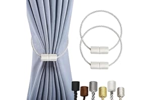 OCIOLI 2 Juegos de Correas de Cortinas magnéticas Correas de Cortinas Correas de Cortinas al Aire Libre Correas de Cortinas Modernas Correas de Cortinas de Cuerda (Blanco, 2)