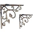 Maison Belle- Art & Craft Maison Belle Vintage Old Style Shelf Support Rustproof Iron Wall Shelf Bracket - Gold Antique Finish (Size 4.5 Inch) Pack Of 2 (Gold Antique)