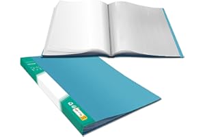 VANTASII Teczka artystyczna, 40 przezroczystych kieszeni, folia ochronna Acqua, 80 stron, przezroczysta teczka prezentacyjna na dzieła sztuki, listy, arkusze raportów i dokumenty (odpowiednia na 21,6 cm x 29,7