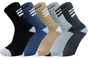 Chalier Cozy Mens Fluffy Socks Winter Thermal Slipper Socks Warm Home Fuzzy Bed Socks Presents for Men Women One Size
