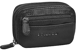 STILORD 'Eason' Porte-clés en Cuir pour Homme avec Plusieurs Compartiments - Pochette Organisatrice de Clés et Monnaie pour Femme - Porte-clés en Cuir Véritable, Couleur:Noir