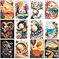 Brandian 12 Pcs Paper Quilling Posters For Room Decoration And Wall Art For Living Room Unframed Multicolour A4 Size Wall Posters Aesthetic (29 cms X 21 cms)