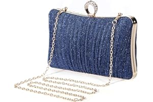 UBORSE Borsetta da Sera Donna Pochette Elegante Clutch Piccolo con Catena, Frizzante, Borsa a Tracolla per Cocktail Festa Ballo Cerimonia