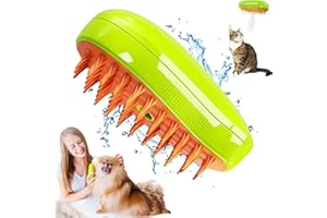 Atsmoce®Cepillo Vapor para Gatos Perros, 3-en-1 Steamy Cat Brush, Vepillo de Vapor Autolimpiable para Pets, Cepillo para Gatos, Cepillo Pets Quitapelo con Vapor (Green)