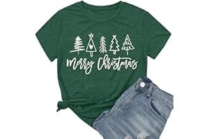 SUWATOIN Christmas T Shirts Women Merry Christmas Tree Tee Shirt Gifts Tops
