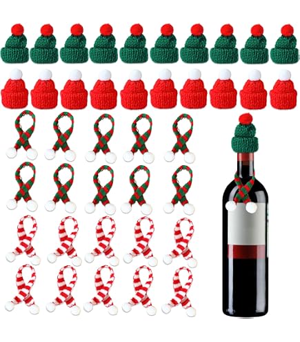 CHDZSW 20 Stück Mini Weihnachtsmütze,Kleine Weihnachtsmützen