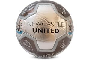 Hy-Pro Officially Licensed Newcastle United F.C. Signature Football - Metallic, Size 1, NUFC, Training, Match, Merchandise, Collectible For Kids and adults