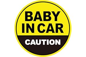 GEEKBEAR Baby in Car Magnet (Yellow/Black) - Baby on Board Magnet for Car - No Sticker or Suction Cup - Baby on Board - Baby in Car Sign Sticker Decal - Kids Children on Board Window Bumper