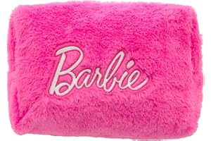 BARBIE – Astuccio Ragazza con Paillettes 18x15cm – Pochette Beauty Compatta e Stilosa – Glitter Multicolor e Dettagli Rosa – Accessorio Ufficiale Mattel da Viaggio