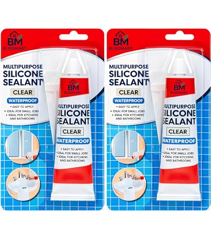 Multipurpose White Silicone Sealant Tube - Bathroom Kitchen Sealer & Gasket (Made In UK)
