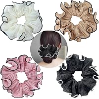 Spitzen-Haargummis Für Frauen – 6 Farben, Dehnbar, Für Dicke Haare, Mit Blumen-Design