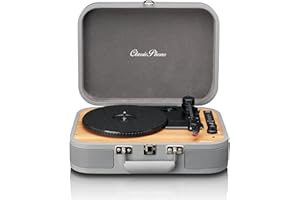 Lenco Classic Phono TT-116 Bluetooth-Plattenspieler mit 3 Geschwindigkeiten - 33, 45 und 78 U/min - Vintage-Vinyl-Plattenspieler - RCA-Ausgang - Stereo Lautsprecher - grau